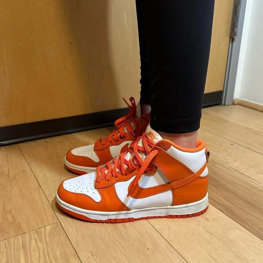 Nike Dunk High Syracuse-2021 Vibrant Orange and White Sneakers